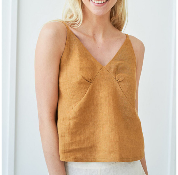 Custom Summer Linen V Neck Camisole Manufacturer | Linenwind