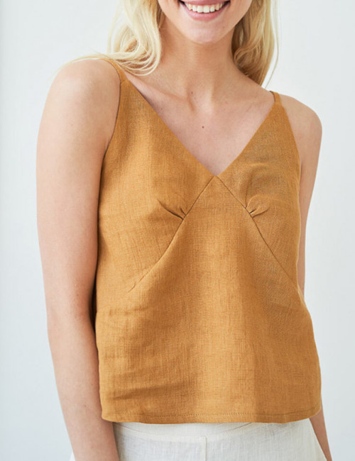 Custom Summer Linen V Neck Camisole Manufacturer | Linenwind