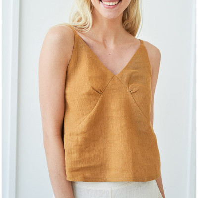 Custom Summer Linen V Neck Camisole Manufacturer | Linenwind
