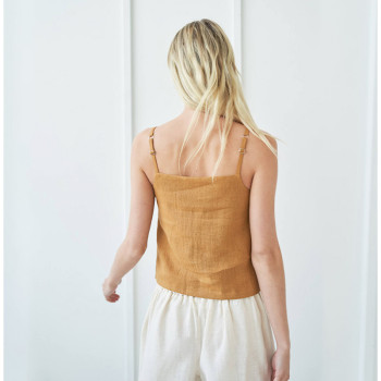 Custom Summer V Neck Linen Camisole Manufacturer | Linenwind