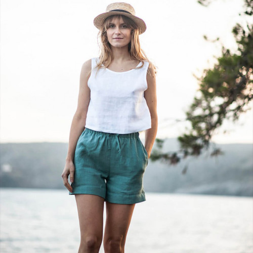 Custom Summer Linen Drawstring Shorts Manufacturer | Linenwind