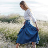 Customized casual linen lace up skirt Manufacturer | Linenwind