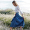 Customized casual linen lace up skirt Manufacturer | Linenwind