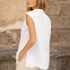 Custom Casual Linen Sleeveless V-Neck Vest Manufacturer | Linenwind