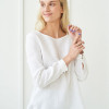 Customized linen crew neck long sleeve topManufacturer | Linenwind