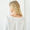 Customized linen crew neck long sleeve topManufacturer | Linenwind