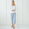 Customized linen crew neck long sleeve topManufacturer | Linenwind