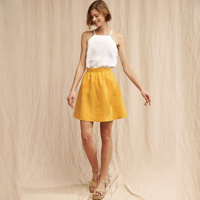 In Stock Special Offer White Linen Camisole Top with Fast Delivery