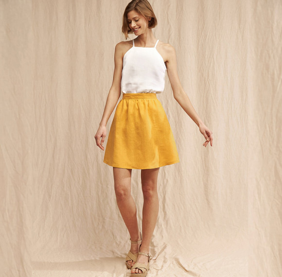 In Stock Special Offer White Linen Camisole Top with Fast Delivery