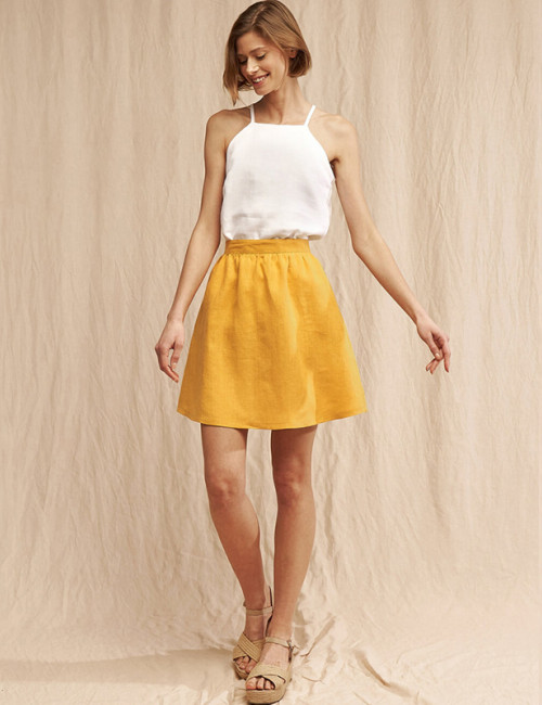 In Stock Special Offer White Linen Camisole Top with Fast Delivery