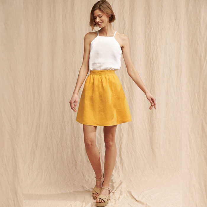 In Stock Special Offer White Linen Camisole Top with Fast Delivery