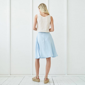 Beige Linen Crop Tank Top – Minimalist Summer Essential