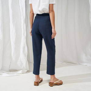 Custom made linen high waisted casual trousers Manufacturer | Linenwind