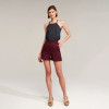 Custom Burgundy Linen High Waist Casual Shorts Manufacturer | Linenwind