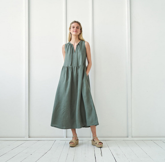 Custom Elegant Sleeveless Linen Dress Manufacturer | Linenwind