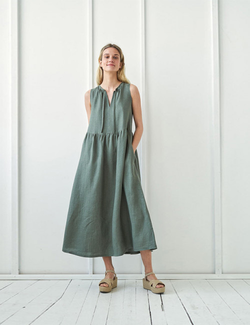 Custom Elegant Sleeveless Linen Dress Manufacturer | Linenwind