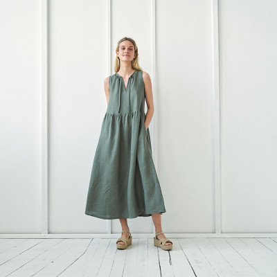 Custom Elegant Sleeveless Linen Dress Manufacturer | Linenwind
