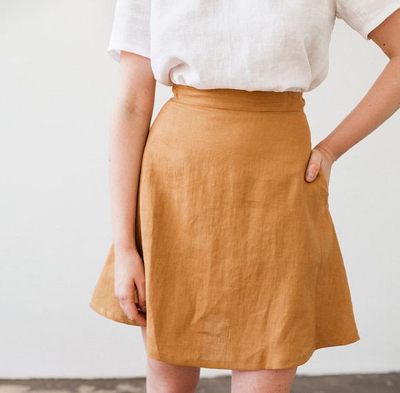 Custom Linen High Waist Short Skirt Manufacturer | Linenwind