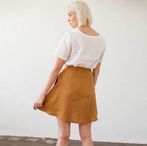 Custom Linen High Waist Short Skirt Manufacturer | Linenwind