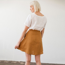 Custom High Waist Linen Mini Skirt Manufacturer | Linenwind