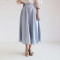 Custom Elegant Light Blue Linen High Waist Skirt Manufacturer | Linenwind