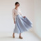 Custom Elegant Light Blue Linen High Waist Skirt Manufacturer | Linenwind