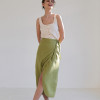 Custom Casual Linen Wrap High Waist Skirt Manufacturer | Linenwind