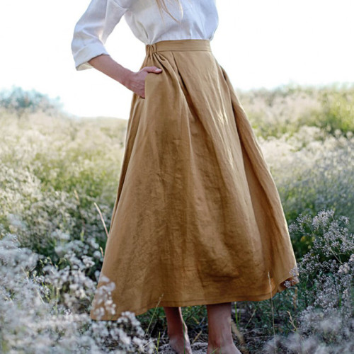 Customized casual linen loose skirt Manufacturer | Linenwind