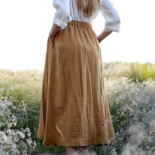 Customized casual linen loose skirt Manufacturer | Linenwind