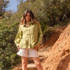 Custom Linen Loose Lapel Shirt Manufacturer | Linenwind