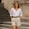 Custom High Waist Linen Shorts Manufacturer | Linenwind