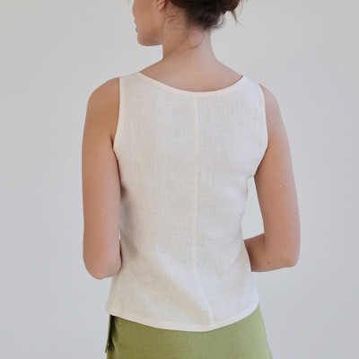 Custom Button Front Linen Camisole Manufacturer | Linenwind