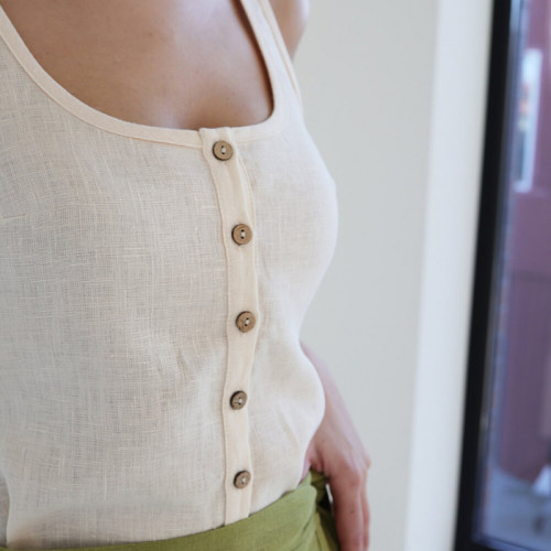 Custom Linen Camisole Button Front Vest Manufacturer | Linenwind