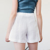 Custom White Linen High Waist Shorts Manufacturer | Linenwind