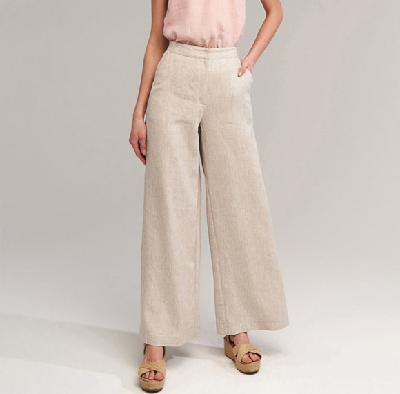 Custom Natural Summer Linen Wide Leg Pants Manufacturer | Linenwind