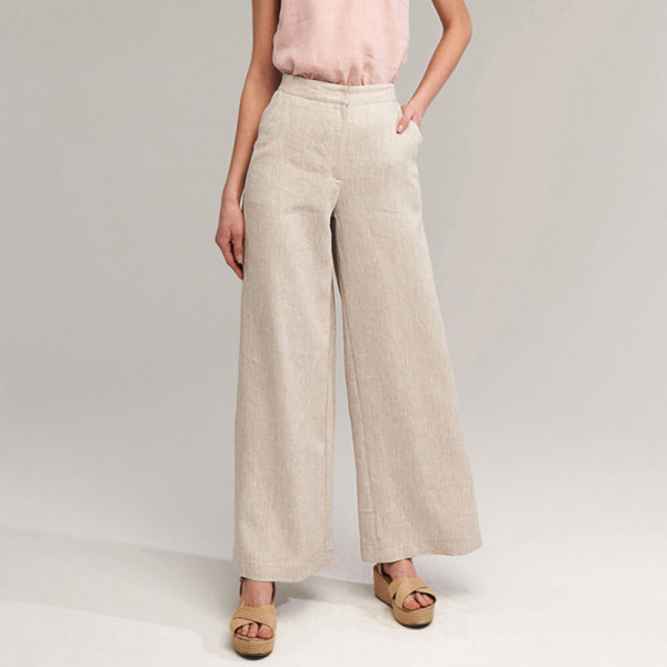 Custom Natural Summer Linen Wide Leg Pants Manufacturer | Linenwind