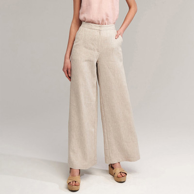 Custom Natural Summer Linen Wide Leg Pants Manufacturer | Linenwind