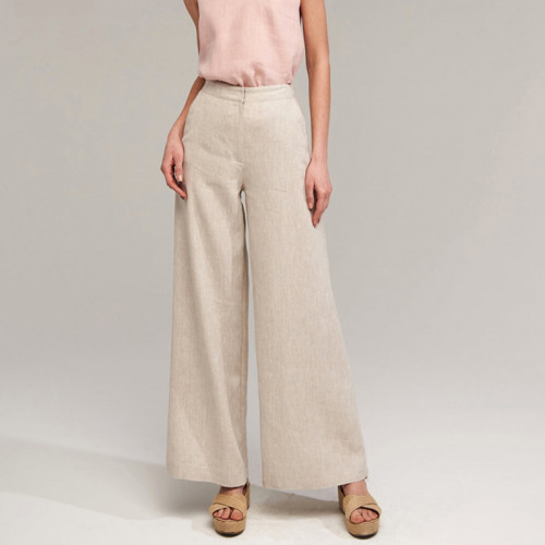 Custom Natural Summer Linen Wide Leg Pants Manufacturer | Linenwind