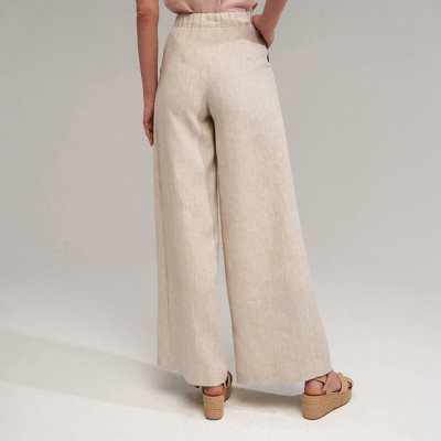 Custom Natural Summer Linen Wide Leg Pants Manufacturer | Linenwind
