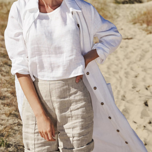 High Waist Linen Shorts Women Manufacturer | Linenwind