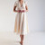 Custom V Neck High Waist Midi Linen Dress Manufacturer | Linenwind