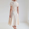 Custom V Neck Linen high waist Midi Dress Manufacturer | Linenwind