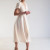 Custom V Neck High Waist Midi Linen Dress Manufacturer | Linenwind