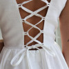 Custom Backless Cross Strap Linen Midi Dress Manufacturer | Linenwind