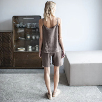 Customised Summer 2 Piece Outfit Linen Shorts Set Manufacturer | Linenwind