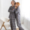 Custom Plaid Print Linen Loungewear Set Manufacturer | Linenwind
