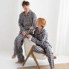Custom Checked Linen Pajama Set Manufacturer | Linenwind