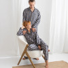 Custom Checked Linen Pajama Set Manufacturer | Linenwind
