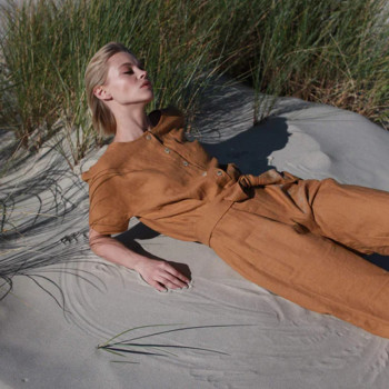 Custom Summer Short Sleeve Linen Top and Pants Set Manufacturer | Linenwind