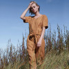 Custom Summer Short Sleeve Linen Bodysuit Manufacturer | Linenwind